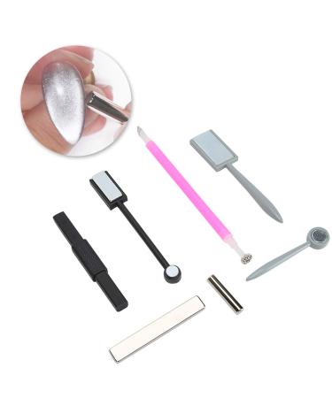 7pcs Nail Magnet Tool Set - DIY Magnetic Plate & Cat Eye Design Magnetic Pens for Stunning Nail Art - Buy Online on SooperMarket.com