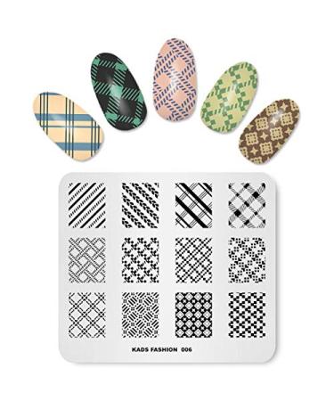 Alexnailart Nail Art Stamping Templates Manicure Tool Lines Lattice (FA006)