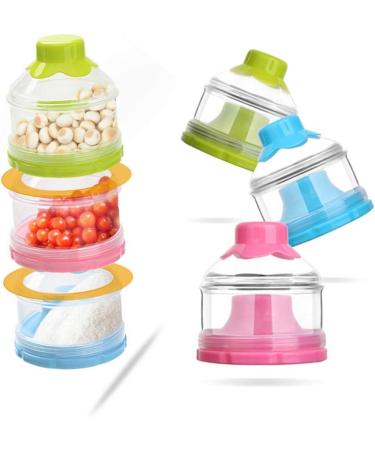 Portable 3-Layer Formula Dispenser for Travel & Outdoor Activities - Milk Powder & Snack Storage Container for Nighttime Nursing - Buy Online on SooperMarket.com