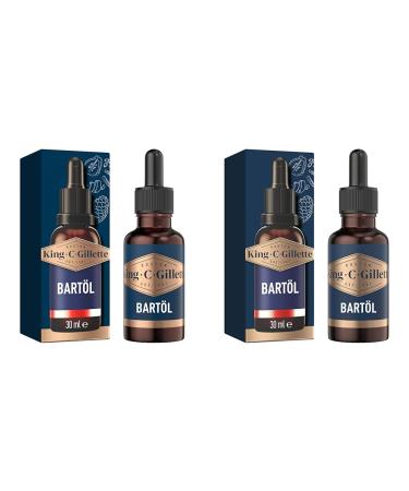 King C. Gillette Barte & Facial Care Bart l (30 ml) with vegetable argan oil jojoba oil avocado oil macadamia seed oil and almond oil gift for men (pack with 2) 30 ml (2 pack)