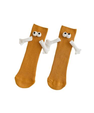 1Pair Hand in hand children's Sock Cute Socks magnetic suction Lovely Socks Funny Socks White Magnetic Fashion Yellow 1PC