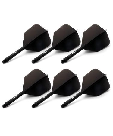 CUESOUL 6 Pieces ROST Integrated Dart Shaft and Flights Shaft Length 28mm-Standard Shape-All Black