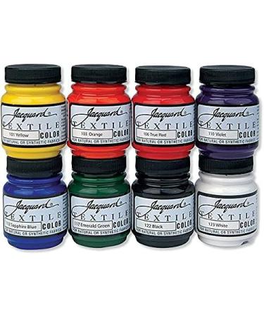 Jacquard Fabric Paint Set - 8 Colors, 2.25oz Bottles, Permanent All-Surface Paint with Brushes - Buy Online on SooperMarket.com