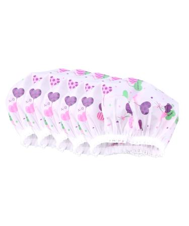 Healeved 10pcs Plastic Shower Cap Thicken Shower Bath Hat Shower Hat Miss Swimming Cap Water Proof Bathing Hat