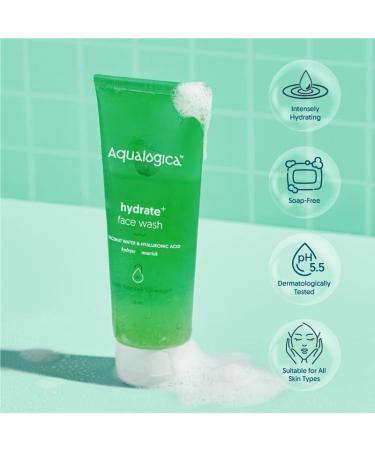 Hydrate+ Face Wash | Gentle Deep Cleansing & Hydration | Hyaluronic Acid & Coconut Water | Unisex Facial Cleanser for All Skin Types - 3.38 Fl Oz - Buy Online on SooperMarket.com