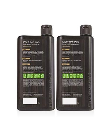 Every Man Jack Men's Body Wash Twin Pack - Sandalwood | 16.9oz x 2 Bottles | Parabens-Free, Dye-Free, Cruelty-Free - Buy Online on SooperMarket.com