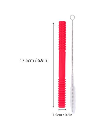 Hollow Silicone Teething Tube in Red - Safe, Textured, and Flexible for Baby's Teething Relief at Home - Buy Online on SooperMarket.com