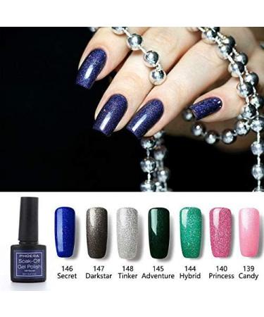 AQUAPURITY PHOERA UV Gel Nail Polish Soak off Color Gellish Base Top Tempered Matte Coat Long Lasting Varnish Manicure Art Polishes Non Smudge Formula 8ML (147 DARKSTAR) - Buy Online on SooperMarket.com