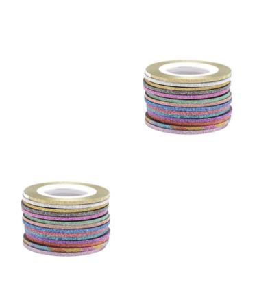 Lmoikesz 2 Set Multicolored Nail Art Striping Tape - Wide Application, Easy to Use - Fashionable Paper Gifts - Random Color 2MM - 2 Set - Buy Online on SooperMarket.com