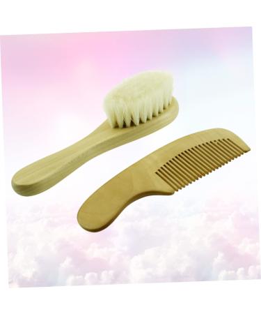 Beavorty 2pcs Baby Hair Brush and Comb Set - Gentle Hair Cleaning for Toddlers | Wooden Shower Brush for Babies - Buy Online on SooperMarket.com