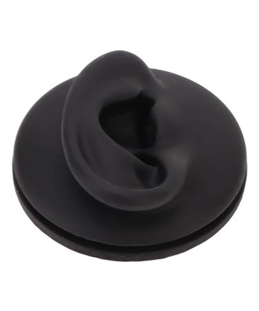 Simulation Ear Display Model Waterproof Left Ear Model Black Soft Professional Structure Teaching Tool with Round Base for Store Window