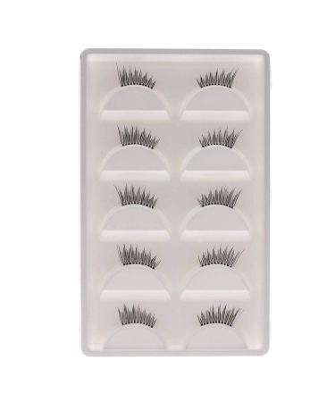 5 Pairs Natural Effect Handmade Fake Eyelashes Soft Reusable Half Eyelash Extensions Beauty Makeup Supplies Black fake eyelashes set