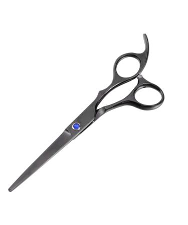 PRETYZOOM 6.0 Inches Haircut Hairdressing Professional Barber Salon Tool for Flat Bangs Hair Thin Shears (Black Flat Shears)