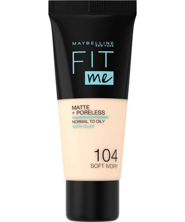 Maybelline New York Make Up Fit Me. Matte + Poress Make-up No. 104 Soft Ivory Matting and Pore-Feinen all skin types 30 ml