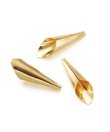 Pandahall 10pcs Golden Brass Flower Bead Cones Real Gold Plated Trumpet End Caps Spacer Terminators for DIY Jewelry Making Findings Supplies 18x10mm Golden-21.5x7mm