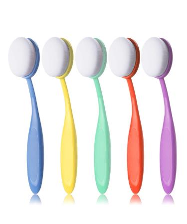 Craft Ink Blending Brushes 5 Colorful Pack Set Broad Application Assortment Crafter Color Coded Handles(Rainbow 3) Light Color