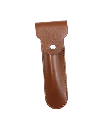 Beavorty razor storage shell Razor Fall Razor cover Razor cover Razor cover Travel case Shaving cover for razor razor razor travel Pu container old fashionable 16.5x4.2x1cm brown 1