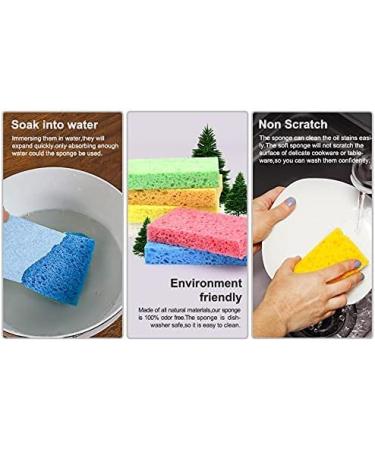 ARCLIBER Cellulose Heavy Duty Kitchen Sponges - 6 Pack, Multicolor - Scrub Tough Messes Without Scratching - Buy Online on SooperMarket.com
