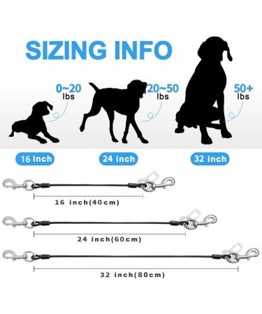 Buy Mi Metty Strap-On Dog Car Leash - Bite-Proof Steel Wire 24 inch/60 cm Red+Blue - Perfect for All Dogs - International Shipping Available - Buy Online on SooperMarket.com