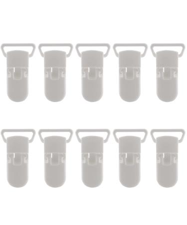 Peowuieu 10Pcs Baby Kids T-Shape Plastic Pacifier Soother Dummy Style Holder White