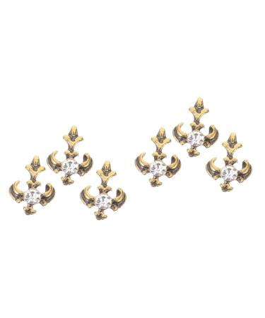 PACKOVE Tooth Gems Kit 6 Pcs Retro Retro Decor Vintage Decor Costume Supplies Metal Cosplay Crystal Stone Dental Tooth Jewels