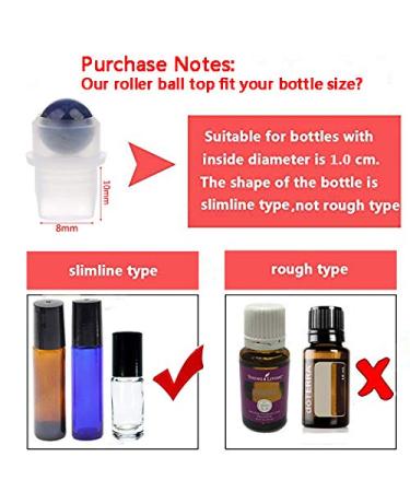 10 Natural Gemstone Roller Balls for Essential Oils - Polished Healing Crystals Compatible with 5ml & 10ml Bottles - Buy Online on SooperMarket.com