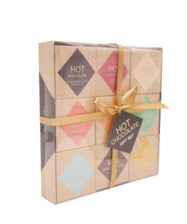 Hot Chocolate Gift Set - Flavoured hot Chocolate Gift Set for Kids Men Women Adult - Christmas Gifts Options White hot Chocolate - Chocolate Orange Salted Caramel (9 Pack HOT Chocolate Gift Set)