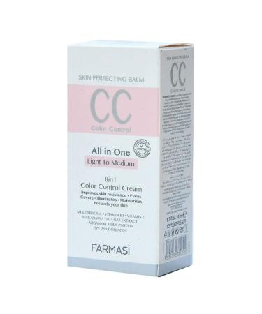 Farmasi CC Cream with Multi-Minerals | Natural Flawless Finish | Medium to Full Coverage | SPF 25 | All-Day Hold | 50 mL (Light to Medium) - Buy Online on SooperMarket.com
