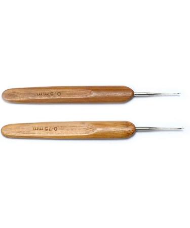 Luwigs Dreadlocks Crochet Hooks Set - Bamboo Handle Locs Crochet Needle Steel Hook for Hair Braids - 0.5mm & 0.75mm (2pcs) - Buy Online on SooperMarket.com