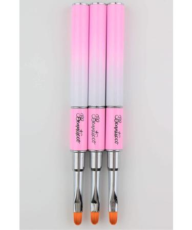M Polymer Gel Dual-Ended Tool 2 in 1 Brush & Picker for UV/LED Nail Art Nail Tips & Extensions Builder Pink Gel brush