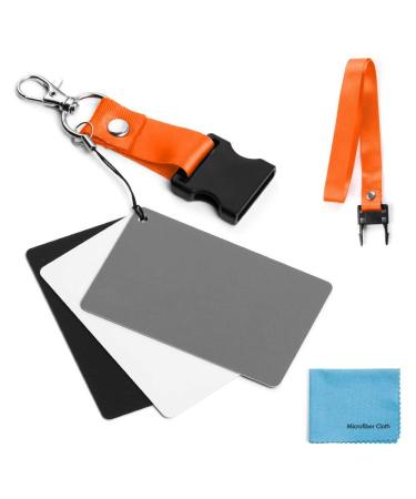 Sedremm Grey Card White Balance Card 3 in 1 Digital Color Correction Set 18% Exposure Photography Card for Video DSLR and Film with Microfiber Cleaning Cloth