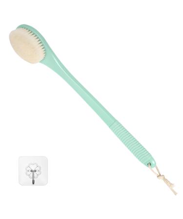 Body Scrubber Men Exfoliating Shower Brush Long Handle for Body Long Handle Back Washers for Shower Light Green