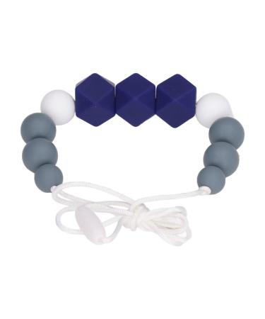 Biting toys silicone material easy to clean pedagogically interesting baby feeding chain food quality for everyday use (dark blue)
