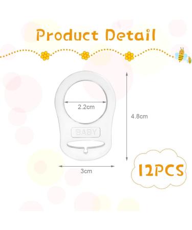 Vicloon Silicone Baby Dummy Pacifier Holder Clip Adapter - 12Pcs Transparent White - Buy Online on SooperMarket.com