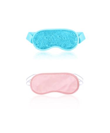 1 reusable cooling eye mask hot or cold for puffy eyes dark circles dry eyes and 1 pink shade
