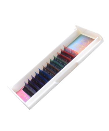 Rainbow Colored Eyelash Extensions - Scala 12 Rows B Curl 0.10mm Thickness Faux Mink 13mm Length - International Shipping Available - Buy Online on SooperMarket.com
