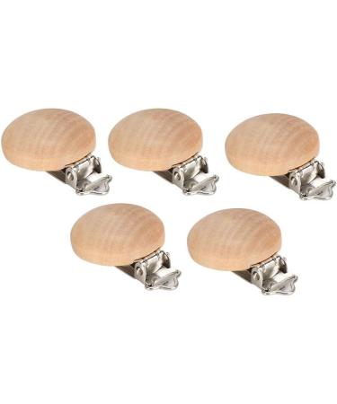 Cikonielf 5pcs Wood Pacifier Clips - 3cm Baby Pacifier Belt Holder & DIY Accessories for Teething - Buy Online on SooperMarket.com