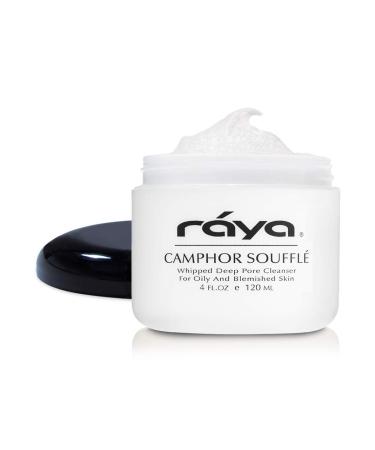 Raya Camphor Souffl Facial Cleanser 4 oz (101) | pH Balanced Face Wash for Oily Blemished and Break-Out Skin | Helps Reduce White-Heads and Black-Heads and Clear Clogged Pores