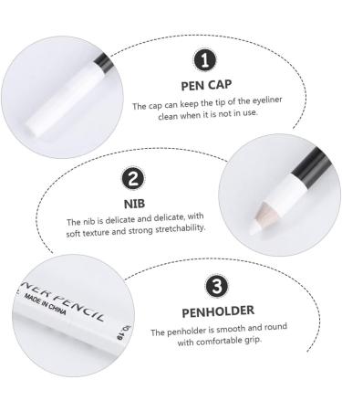 CIMAXIC 24pcs eyeliner pencil white accessories highlight makeup Eye Makeup Tool Wooden pole gel woman - Buy Online on SooperMarket.com