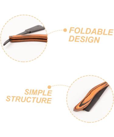 Beavorty 4pcs Folding Razor Set - Men's Straight Razors with Wooden Handles | Premium Manual Shaver & Knife Holder | Stainless Steel Blades for a Close Shave - Buy Online on SooperMarket.com