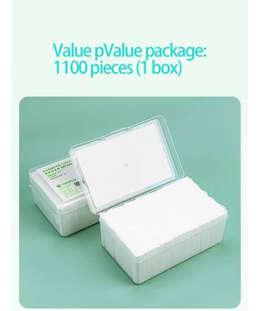 100% Vegetable Fiber Cotton Pads - Hypoallergenic Lint-Free Makeup Remover Squares (1100 Count - Buy Online on SooperMarket.com
