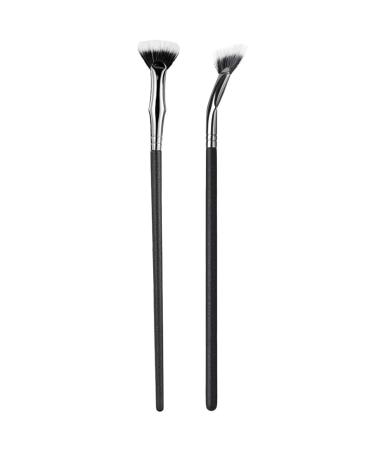 Mascara Fan Brush for Lashes 2PCS Folding Angle Lash Fan Brush Synthetic Fibre Smooth Application Eyelash Brush Makeup Tool for Upper Lower Eye Lash Natural Lifted Effects Eyebrow Brush
