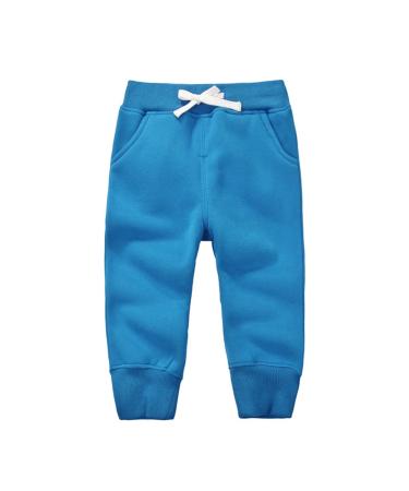 CuteOn Unisex Kids Elastic Waist Cotton Warm Trousers Baby Pants Bottoms 1-5Years 2 Years Sky Blue
