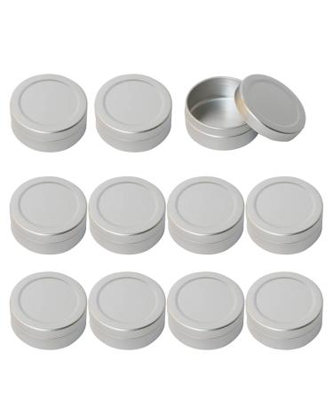 Zeoabsy 12 pieces 20ml silver empty aluminum socket aluminum round doses aluminum box with plastic lid tin cans cream cans for diy ointments candle cosmetics shaving soap silver 20ml