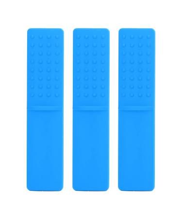 3Pcs Baby Teething Toys Freezable Boilable Silicone Infant Teether Chew Toys Baby Teething Tubes (Blue)