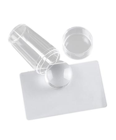 Tumotsite nail stamping |DIY transparent nail silicone stamps easy to clean nail art tools compatible for all nail sizes with nail stamping and scrapers