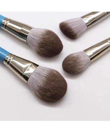 13-Piece High-End Makeup Brush Set - Granny Gray Solid Wood Handle & Blue Accents | International Shipping - Buy Online on SooperMarket.com