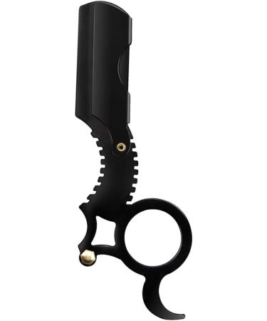 Vintage Premium Safety Razor - Men's Eyebrow Ring Razor with Finger Ring | Robust Black | International Shipping - Buy Online on SooperMarket.com