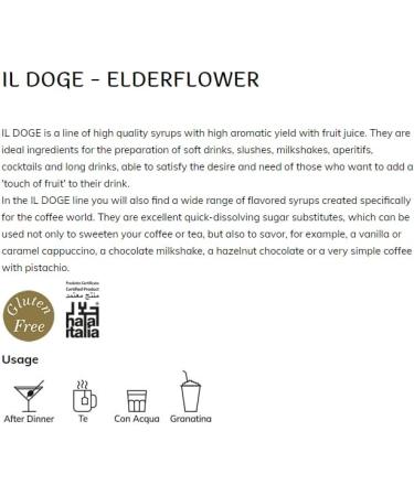 BARMAN IL DOGE Elderflower Syrup 70cl - Buy Online on SooperMarket.com
