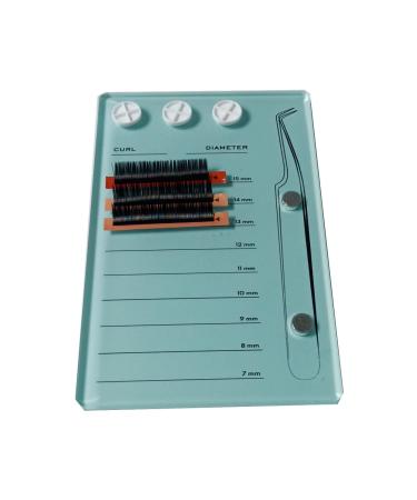 Eyelash Grafting Pallet with Acrylic Lash Tile Holder - 7-15mm Scale, Glue Cups, Storage Gasket Pads, Suction for Tweezers (Blue) - Buy Online on SooperMarket.com